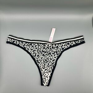 Leopard Print Mesh Victoria Secret PINK Low Rise Thong Panties .